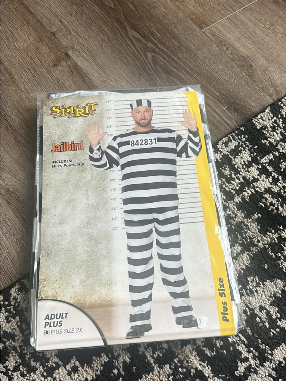 Spirit Black & White Striped Jailbird Costume - Plus